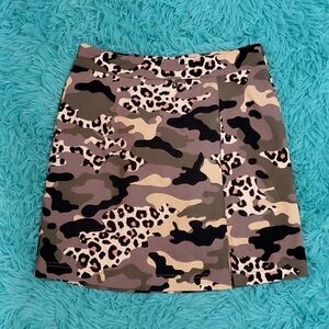 Like an Angel Camo and Leopard Mini Skirt